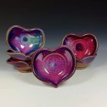 Handmade  Ceramic Heart-Shaped Bowl: Purple Glaze, Set of Two, Nesting Love Dishes - item 2392 - Image 4