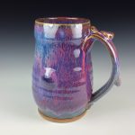 Handmade Ceramic Coffee Mug:  Purple Glazed Wiggle Bump Bulged Stoneware Pottery- item 3068
