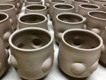Artisan Ceramic Handmade Stoneware Pottery Tea Cup:- Purple Bump - item 2469 - Image 2