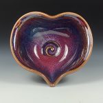 Handmade  Ceramic Heart-Shaped Bowl - Purple Glaze - item 3542