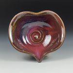 Handmade  Ceramic Heart-Shaped Bowl - Red Glaze  - item 3518