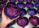 Handmade  Ceramic Heart-Shaped Bowl: Purple Glaze, Set of Two, Nesting Love Dishes - item 2392 - Image 2