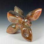 Handmade stoneware art abstract ceramic sculptures pottery decoration - Shino gold jack - item 1001 - Image 6