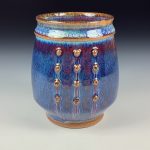 Artisan Ceramic Handmade Stoneware Pottery Tea Cup - Purple Slip Dotted - item 3402