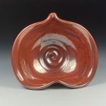 Handmade  Ceramic Heart-Shaped Bowl - Iron Red Glaze  - item 3522 - Image 2
