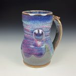 Handmade Stoneware Coffee Mug: Purple Glaze, Bump - item 2505
