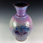 Handmade ceramic stoneware pottery dinnerware centerpiece vase - Purple bamboo vase - item 3025 - Image 3