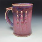 Handmade Red Purple Bump Stoneware Mug: Slip Dotted Ceramic Coffee Cup - item 3490
