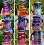 Handmade Ceramic Coffee Mug: Purple Glazed Bump Stoneware Pottery - Purple bump - item 3185 - Image 2