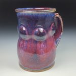 Handmade Ceramic Coffee Mug: Purple Red Glazed Bump Stoneware Pottery  - item 3489 - Image 2