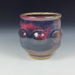 Artisan Ceramic Handmade Stoneware Pottery Tea Cup: Purple Pink Bump - item 1781