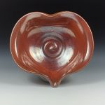 Handmade  Ceramic Heart-Shaped Bowl - Iron Red Glaze - item 3524
