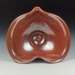 Handmade  Ceramic Heart-Shaped Bowl - Iron Red Glaze  - item 3536 - Image 2