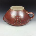 Handmade ceramic stoneware batter bowl - Iron red slip-dotted - item 3548 - Image 2