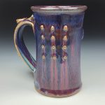 Handmade Dark Purple Bump Stoneware Mug: Slip Dotted Ceramic Coffee Cup - item 3487
