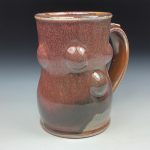 Handmade Stoneware Coffee Mug: Orange Shino Glaze Bump Pottery Tea Mug - item 3473 - Image 3