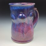 Handmade Stoneware Coffee Mug: Purple Red Glaze, Bump - item 3495 - Image 3