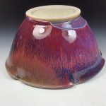 Handmade ceramic artisanal pottery bowls dinnerware stoneware serving bowls centerpiece - Red purple item 3555 - Image 2