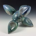 Handmade stoneware art abstract ceramic sculptures pottery decoration - Green ash pottery jack - Green jack- item 1003
