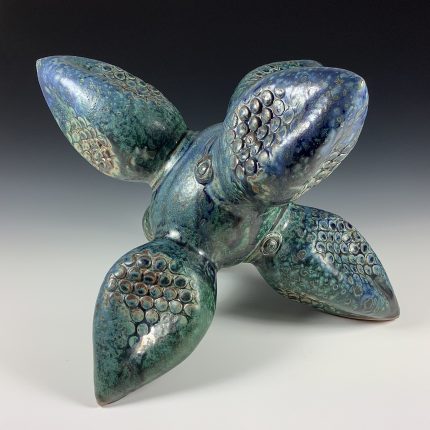 Handmade stoneware art abstract ceramic sculptures pottery decoration - Green ash pottery jack - Green jack- item 1003