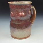 Handmade Ceramic Coffee Mug:  Orange Shino Glazed Bump Stoneware Pottery - item 3477 - Image 2