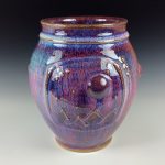 Decorative pottery vases utensil holder crock rustic clay vases artistic luxury handmade vases artistic centerpieces dinnerware stoneware- Purple landscape - item 3141