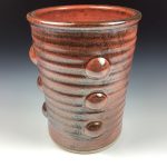 Decorative pottery vases utensil holder crock rustic clay vases artistic luxury handmade vases artistic centerpieces dinnerware stoneware - Iron red bump - item 3566 - Image 2