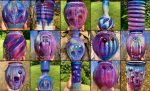Handmade ceramic stoneware pottery centerpiece vase  - Small purple guitar vase  - item 2752 - Image 3