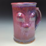 Handmade Red Purple Bump Stoneware Mug: Slip Dotted Ceramic Coffee Cup - item 3478 - Image 2