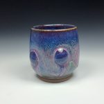 Artisan Ceramic Handmade Stoneware Pottery Tea Cup: Purple Bump - item 1102