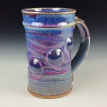 Handmade Ceramic Coffee Mug: Purple Glazed Wiggle Bump Stoneware Pottery - item 3190