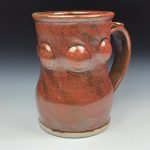 Handmade Stoneware Coffee Mug: Iron Red Glaze Bump Pottery Tea Mug - item 3474 - Image 2