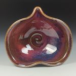 Handmade  Ceramic Heart-Shaped Bowl - Red Glaze  - item 3517 - Image 2