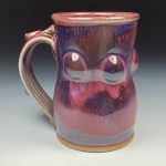 Handmade Ceramic Coffee Mug:  Red Purple Glazed Bump Stoneware Pottery - item 3480