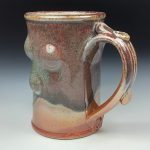 Handmade Orange Shino Stoneware Mug: Slip Dotted Bump Ceramic Coffee Cup  - item  3481 - Image 3