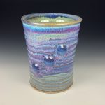 Decorative pottery vases utensil holder crock rustic clay vases artistic luxury handmade vases artistic centerpieces dinnerware stoneware- Purple bump  - item 2420