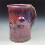 Handmade Ceramic Coffee Mug:  Purple Red Glazed Bump Stoneware Pottery  - item 3486 - Image 3