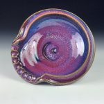 Handmade Ceramic Stoneware Spiral Spoon Rest - Purple Pink Glaze - item 2440