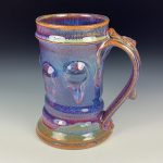 Handmade Stoneware Coffee Mug: Purple Glaze Bump Pottery Tea Mug item 3441