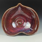 Handmade  Ceramic Heart-Shaped Bowl - Red Purple Glaze  - item 3520 - Image 2