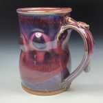 Handmade Ceramic Coffee Mug:  Red Purple Glazed Bump Stoneware Pottery - item 3480 - Image 3