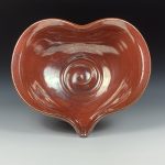 Handmade  Ceramic Heart-Shaped Bowl - Iron Red Glaze  - item 3521