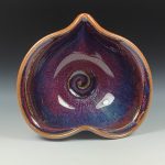 Handmade  Ceramic Heart-Shaped Bowl - Purple Glaze - item 3542 - Image 2