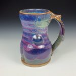 Handmade Stoneware Coffee Mug: Purple Glaze, Bump - item 2493