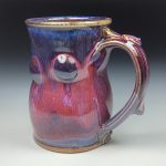 Handmade Ceramic Coffee Mug: Purple Red Glazed Bump Stoneware Pottery  - item 3489 - Image 3