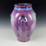 Decorative pottery vases utensil holder crock rustic clay vases artistic luxury handmade vases artistic centerpieces dinnerware stoneware -Purple door - item 3088
