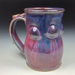 Handmade Ceramic Coffee Mug: Purple Red Glazed Bump Stoneware Pottery  - item 3489