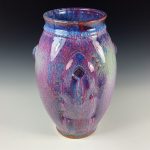 Decorative pottery vases utensil holder crock rustic clay vases artistic luxury handmade vases artistic centerpieces dinnerware stoneware -Purple door - item 3094