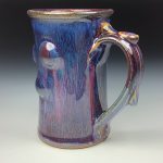 Handmade Dark Purple Bump Stoneware Mug: Slip Dotted Ceramic Coffee Cup - item 3487 - Image 2
