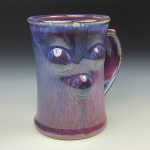Handmade Purple Red Bump Stoneware Mug: Slip Dotted Ceramic Coffee Cup  - item 3482 - Image 3